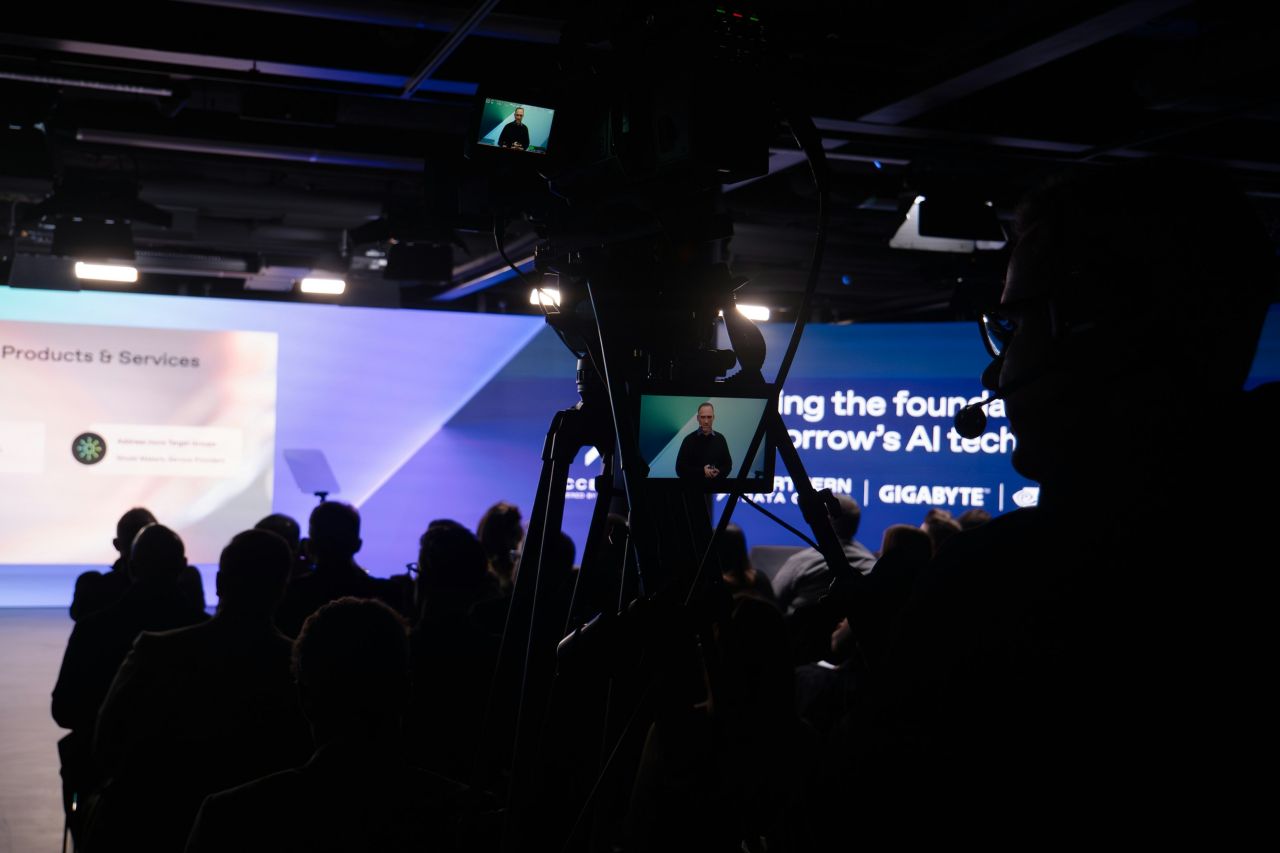 Earnings-call broadcast studio