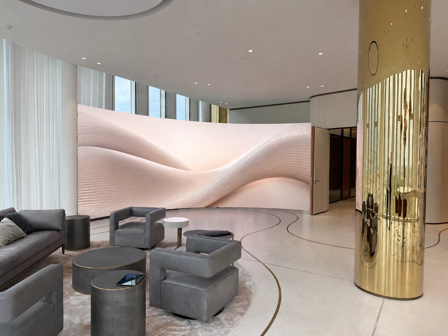 LED wall in the Tiergarten Salon, sculptural immersive content